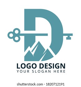D Letter Realtor Logo Design With Mountain