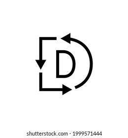 d letter recycle logo vector icon illustration