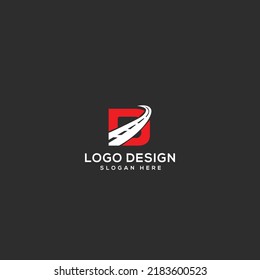 Letra D con vectores de diseño de logotipo de carretera Ilustración