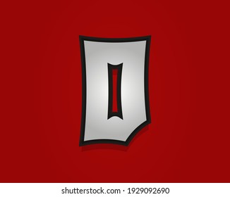 D letter Rock and Roll font. Classic, retro vintage 1970s design. Vector font for rock music poster, vintage label and more