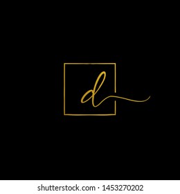 D letter script initial logo