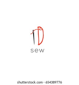 D letter sew logo vector