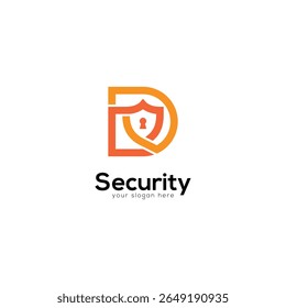 D Letter Shield Logo. Abstract Monogram Symbol.