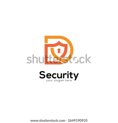 D Letter Shield Logo. Abstract Monogram Symbol.
