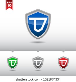 D Letter Shield Letter Logo Icon Template for web and business card, Simple and Clean