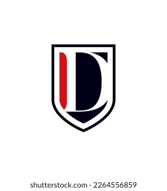 Diseño vectorial del logotipo del escudo de letras D