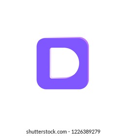 D letter sign vector