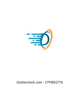 Logo del círculo de la velocidad de la letra D, letra conceptual D + velocidad del icono + círculo