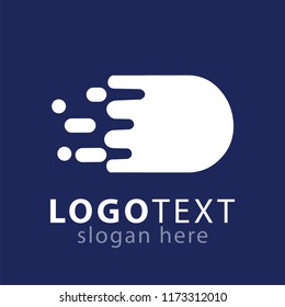 D letter with speed pixel logo icon vector template