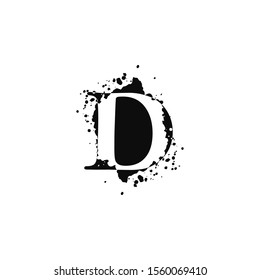 D Letter Splatter Logo Abstract Design Stock Vector (Royalty Free ...