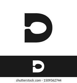 D Letter Spoon Logo Design Template Inspiration, Vector Illustration.
