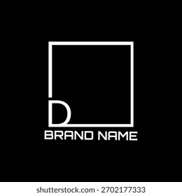 D letter, square, interior logo design