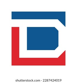 D letter square logo icon template