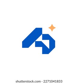 A D Letter with Star Industrial Steel Logo Design Vector