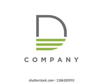 D letter strip logo.