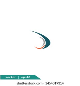 D letter swoosh style vector design logo element