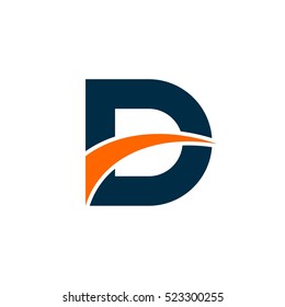 D Letter and Swoosh Vector Logo Template Illustration Design. Vector EPS 10.