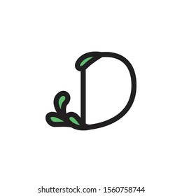 D Letter vector line logo