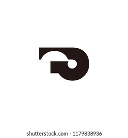 d letter vector logo with car icon