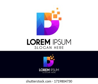 D letter vector logo design template. Technology icon concept. Modern logo for company identity. 
Creative symbol element