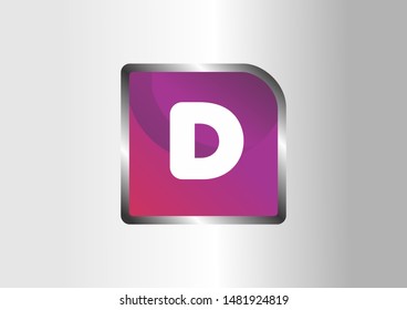 D letter vector logo illustration. Alphabet vector logo illustration. Purple Vector logo.