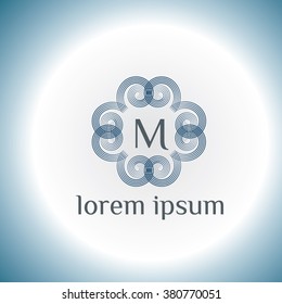 D letter vector logo template (sign, symbol, emblem, ornament)