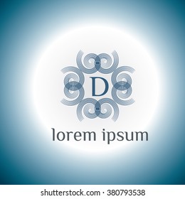 D letter vector logo template (sign, symbol, emblem, ornament)