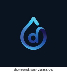 d letter water drop vector logo icon