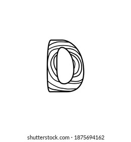 D Letter Wood Texture  logo vintage vector design