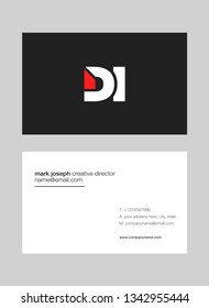 D & I letters Joint logo icon with business card vector template.
