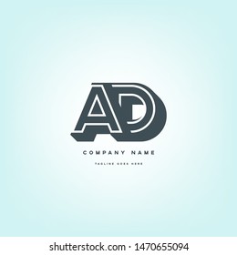 A D letters Joint logo icon vector template.