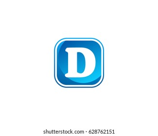 D letters logo design blue colors

