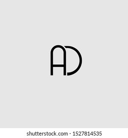 A and D letters logo icon vectors