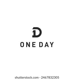 D Letters and Number 1 Logo design