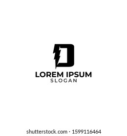 D lightning logo design, monochrome logo
