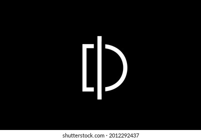 D Zeilenalphabet Buchstaben Logo für Business Template. Einfaches kreatives Icon-Design für Schrift und Identität in Schwarz-Weiß