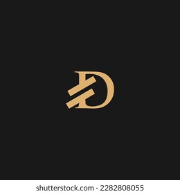 Icono del alfabeto del logotipo de la línea D con línea dorada. Diseño creativo para empresas y empresas
