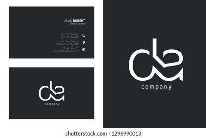 D & A line logo joint letter design with business card template