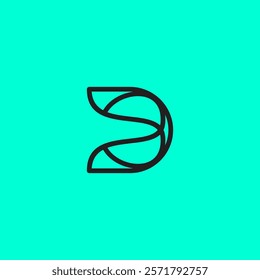 D Line Logo Template. Letter D Icon