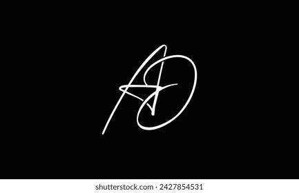 A D Logo. AD Letter Logo Design with Black and Red Color.