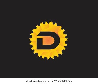 D logo alphabet icon template