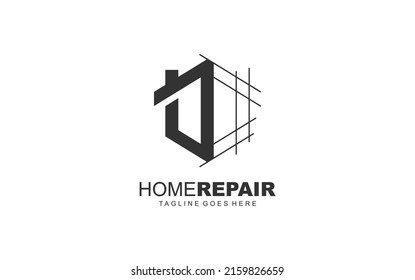 D logo architecture for construction company. property template vector illustration for your brand.