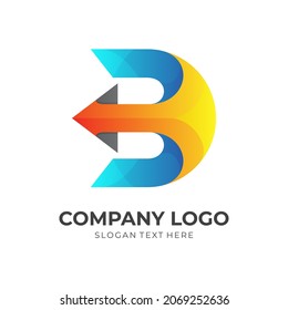 D Logo mit Pfeil-Design-Symbol, 3D bunter Stil