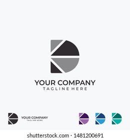 D logo with arrow line art monogram. Letter D on a white background. Letter D vector logo. Business sign, identity, label, badge. vector eps10 editable