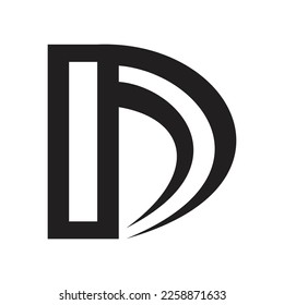 D logo black icon template