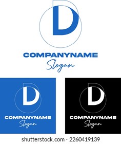 D Logo Blue Letter Logo Company 