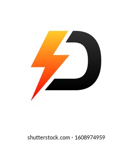 Vector Letter D Logo Lightning Stock Vector (Royalty Free) 1493569796 ...