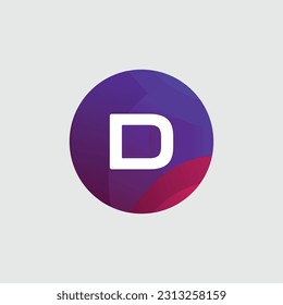 D logo Colorful Vector Design. Icon Concept. Abstract modern