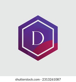 D logo Colorful Vector Design. Icon Concept. Abstract modern