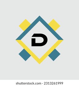 D logo Colorful Vector Design. Icon Concept. Abstract modern